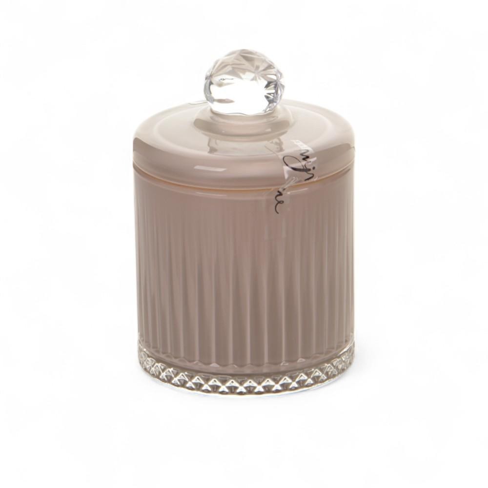 CANDELA IN VETRO ECRU 8.5X13CM